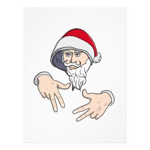 Impression Photo Cool Gangsta Hip hop Rap de la main Père Noël