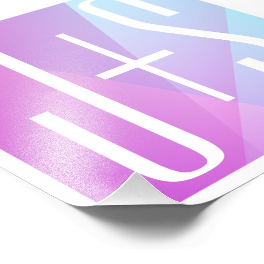 Impression Photo Cool Géométrique rose et pourpre | Initiales de co (Coin)