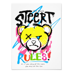 Impression Photo Cool Teddy Street Rules