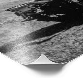 Impression Photo Cop de moto solitaire de la vieille école (Coin)