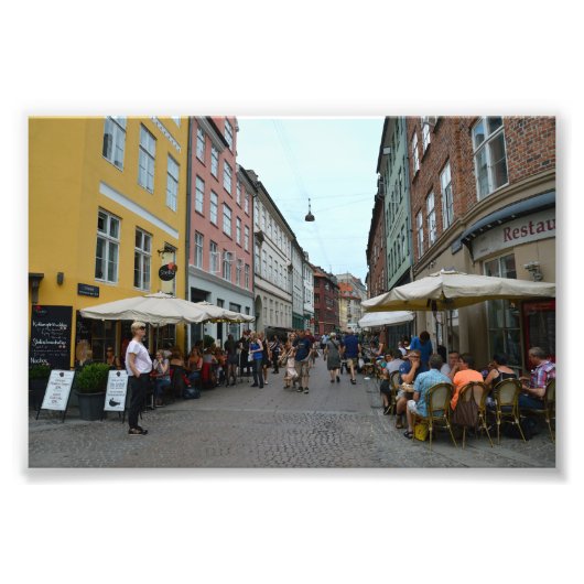 Impression Photo Copenhague, Danemark, Cafés Sidewalk (Devant)