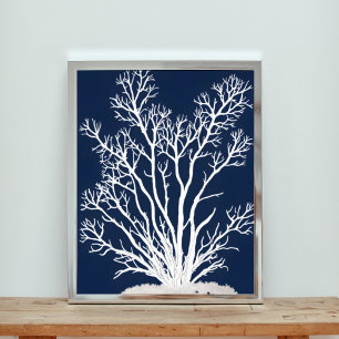 Impression Photo Corail blanc sur le bleu profond de la mer