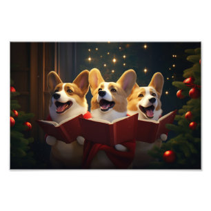 Impression Photo Corgis Noël Noël Caroling Festive Vacances
