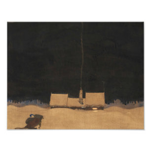 Impression Photo Cottage de John Bauer-The au pied de la montagne