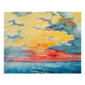 Impression Photo Coucher de soleil à l'aquarelle (Devant)