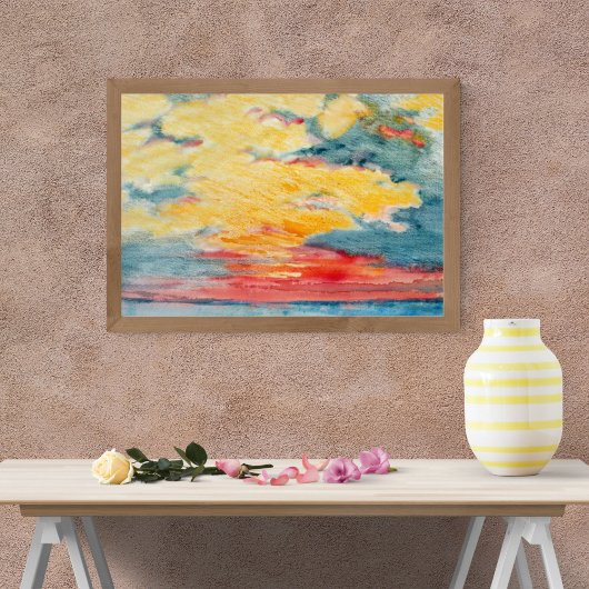 Impression Photo Coucher de soleil à l'aquarelle