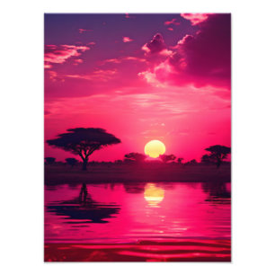 Impression Photo Coucher de soleil africain
