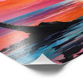 Impression Photo Coucher de soleil animé sur la plage (Coin)