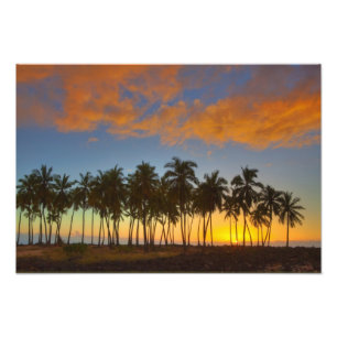 Impression Photo Coucher de soleil au parc national historique Pu'u