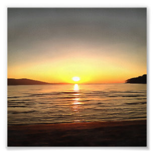 Impression Photo Coucher de soleil d'automne artistique sur la mer