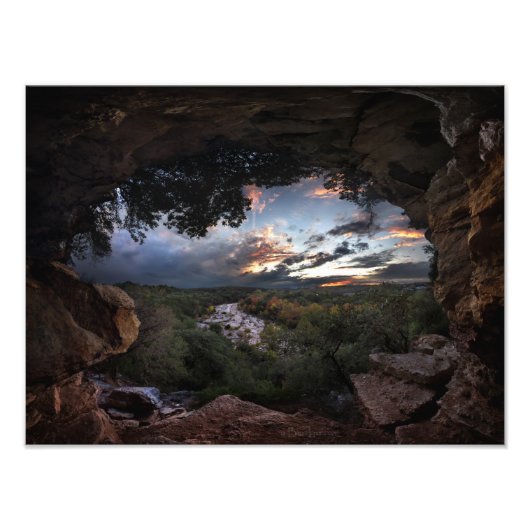 Impression Photo Coucher de soleil de Barton Creek - Austin, Texas (Devant)