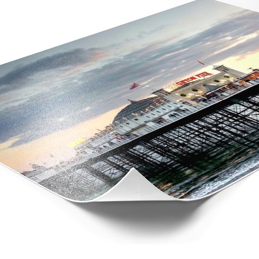 Impression Photo Coucher de soleil de Brighton Pier (Coin)