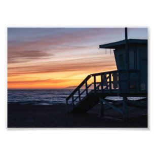 Impression Photo Coucher de soleil de l'heure d'or - Venice Beach, 