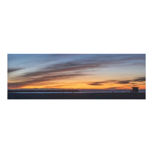 Impression Photo Coucher de soleil de l'heure d'or - Venice Beach,  (Devant)