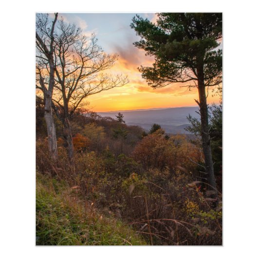 Impression Photo Coucher de soleil du parc national de Shenandoah (Devant)
