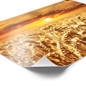 Impression Photo Coucher de soleil étonnant sur le champ de blé (Coin)