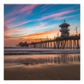 Impression Photo Coucher de soleil par Huntington Beach Pier en Cal (Devant)