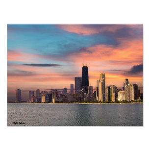 Impression Photo Coucher de soleil profond Chicago 