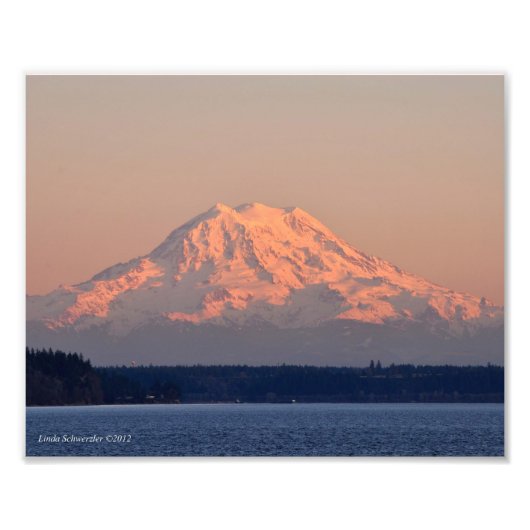 Impression Photo Coucher de soleil Rainier 8X10 (Devant)
