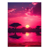 Impression Photo Coucher de soleil rose paisible (Devant)
