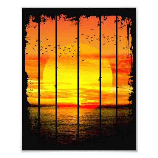 IMPRESSION PHOTO COUCHER DE SOLEIL SIMPLE SUR L'OCEAN (Devant)