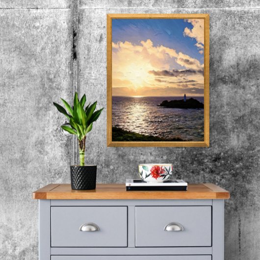 Impression Photo Coucher de soleil spectaculaire sur le phare de Go