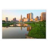 Impression Photo Coucher de soleil sur Columbus Skyline (Devant)