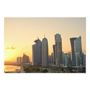Impression Photo Coucher de soleil sur Doha, Qatar