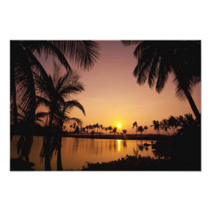 Impression Photo Coucher de soleil sur la baie d'Anaeho'omalu, Gran