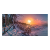 Coucher de soleil sur la côte de la mer des neiges