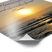 Impression Photo Coucher de soleil sur l'amitié océanique Citation  (Coin)