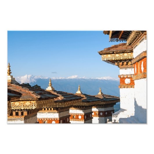 Impression Photo Coucher de soleil sur le col de Dochula - Bhoutan, (Devant)