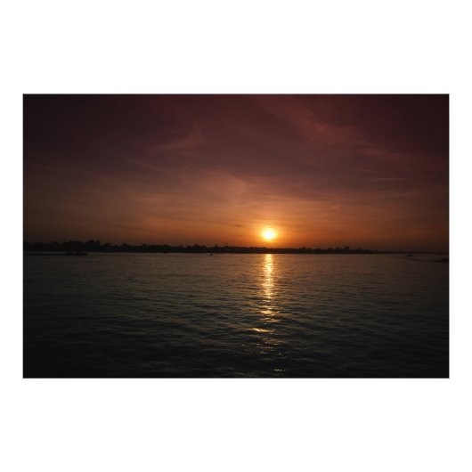 Impression Photo Coucher de soleil sur le fleuve Mekong (Devant)