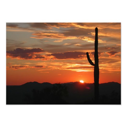 Impression Photo Coucher de soleil sur le paysage de l'Arizona (Devant)