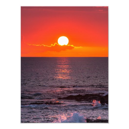 Impression Photo Coucher de soleil tropical Hawaii Beach personnali (Devant)