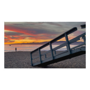 Impression Photo Coucher de soleil vibrant - Marina Del Rey, CA