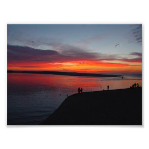 Impression Photo Coucher du soleil au-dessus de l'océan