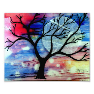 Impression Photo Couches transparentes d'arbre et d'encre