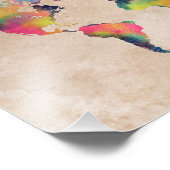 Impression Photo couleur de la carte mondiale (Coin)