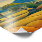 Impression Photo Country Farmhouse baignée par Golden Sunlight (Coin)