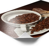 Impression Photo Coupe de café avec haricots (Coin)