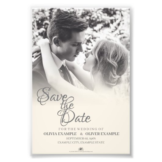 Impression Photo Couple mariage en monochrome (Devant)