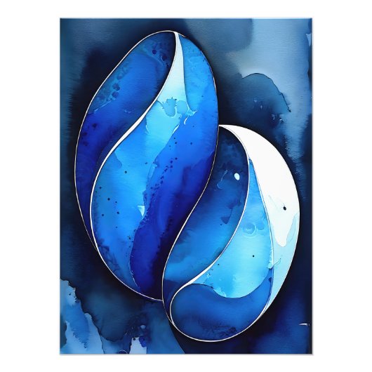 Impression Photo Courbes de cobalt marin (Devant)