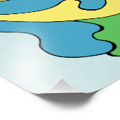 Impression Photo Courbes d'insertion (Jaune, Bleu, Vert) (Coin)