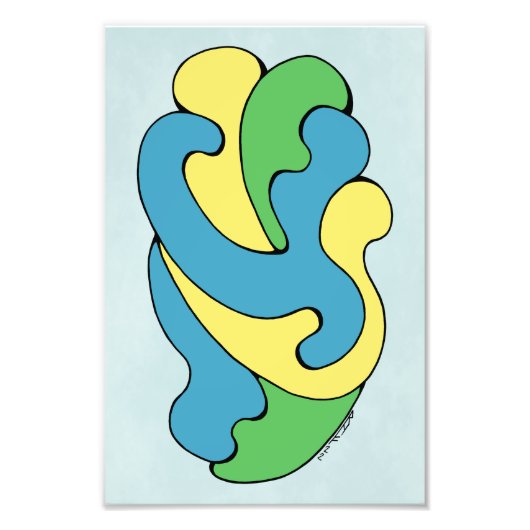 Impression Photo Courbes d'insertion (Jaune, Bleu, Vert) (Devant)