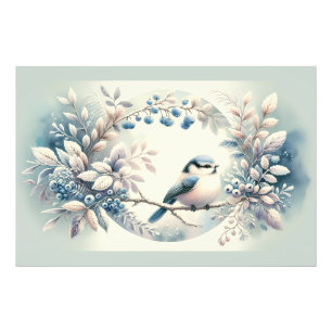Impression Photo Couronne de baies de merlebleu d'hiver