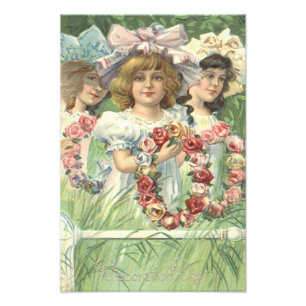 Impression Photo Couronne de Fille Victorienne Rose Jour du Souveni
