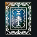 Impression Photo Couronne juive Menorah Faux dentelle Papier<br><div class="desc">Affichez cette superbe impression d'art dans le cadre de votre choix. Ce dessin de découpe en papier blanc en faux dentelle peut être placé sur n'importe quelle texture ou couleur arrière - plan de votre choix.</div>