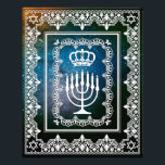 Impression Photo Couronne juive Menorah Faux dentelle Papier<br><div class="desc">Affichez cette superbe impression d'art dans le cadre de votre choix. Ce dessin de découpe en papier blanc en faux dentelle peut être placé sur n'importe quelle texture ou couleur arrière - plan de votre choix.</div>