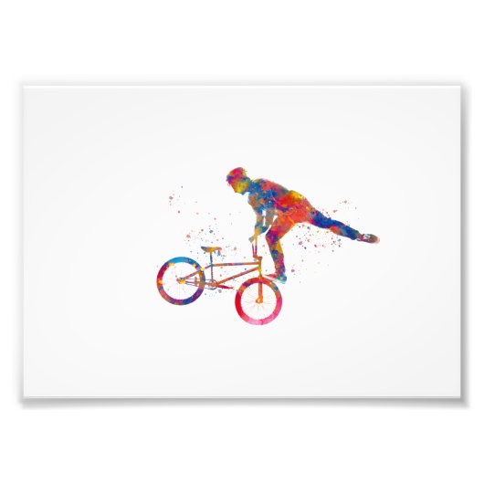 Impression Photo course de vélo bmx à l'aquarelle (Devant)